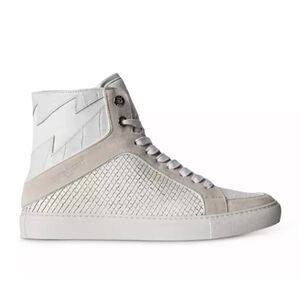 Zadig and Voltaire High Flash Keith Lace Up Sneakers in White Size‎ 10 NIB